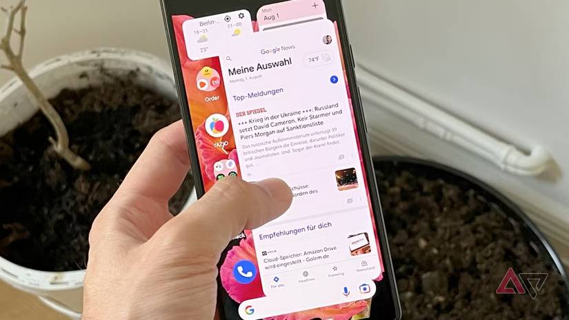 Uma captura de tela destacando gestos para trás no Android.
