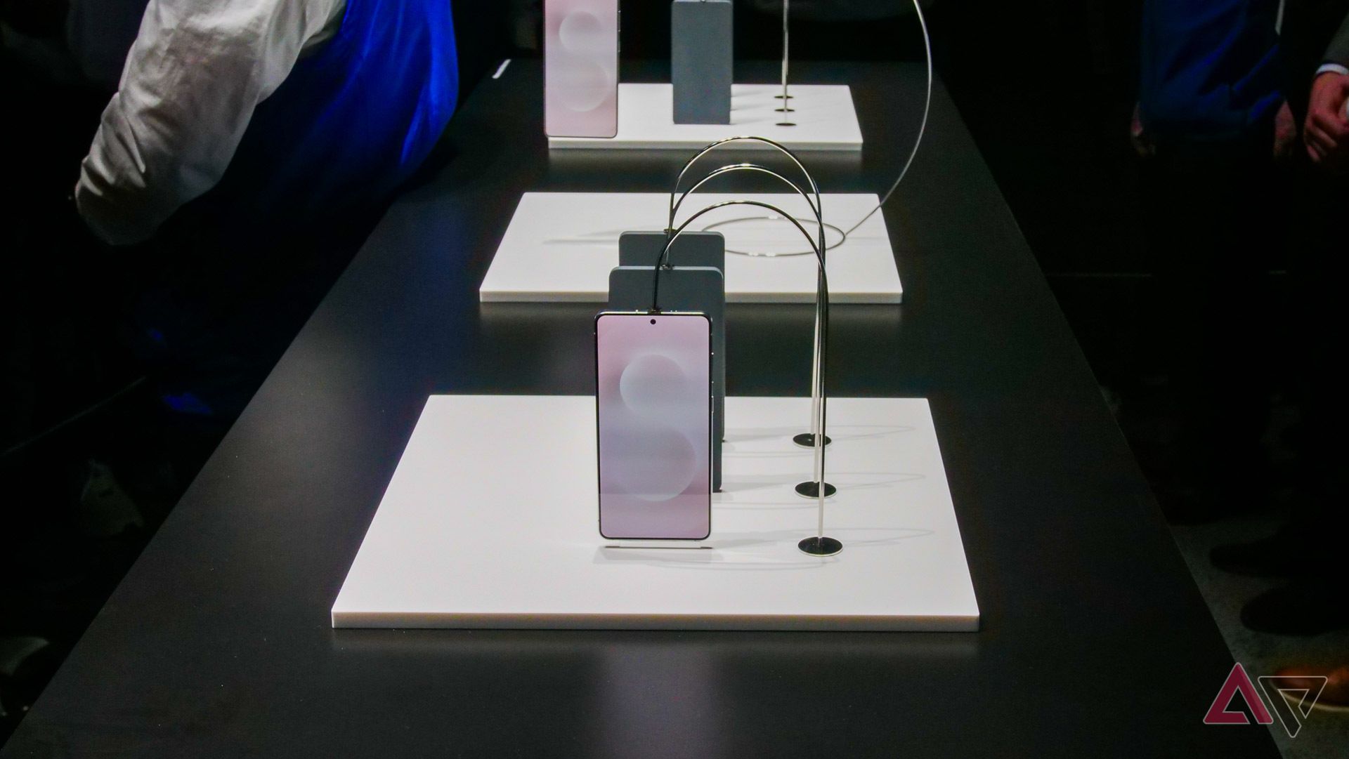 The Samsung Galaxy S25 Edge on display at Galaxy Unpacked 2025