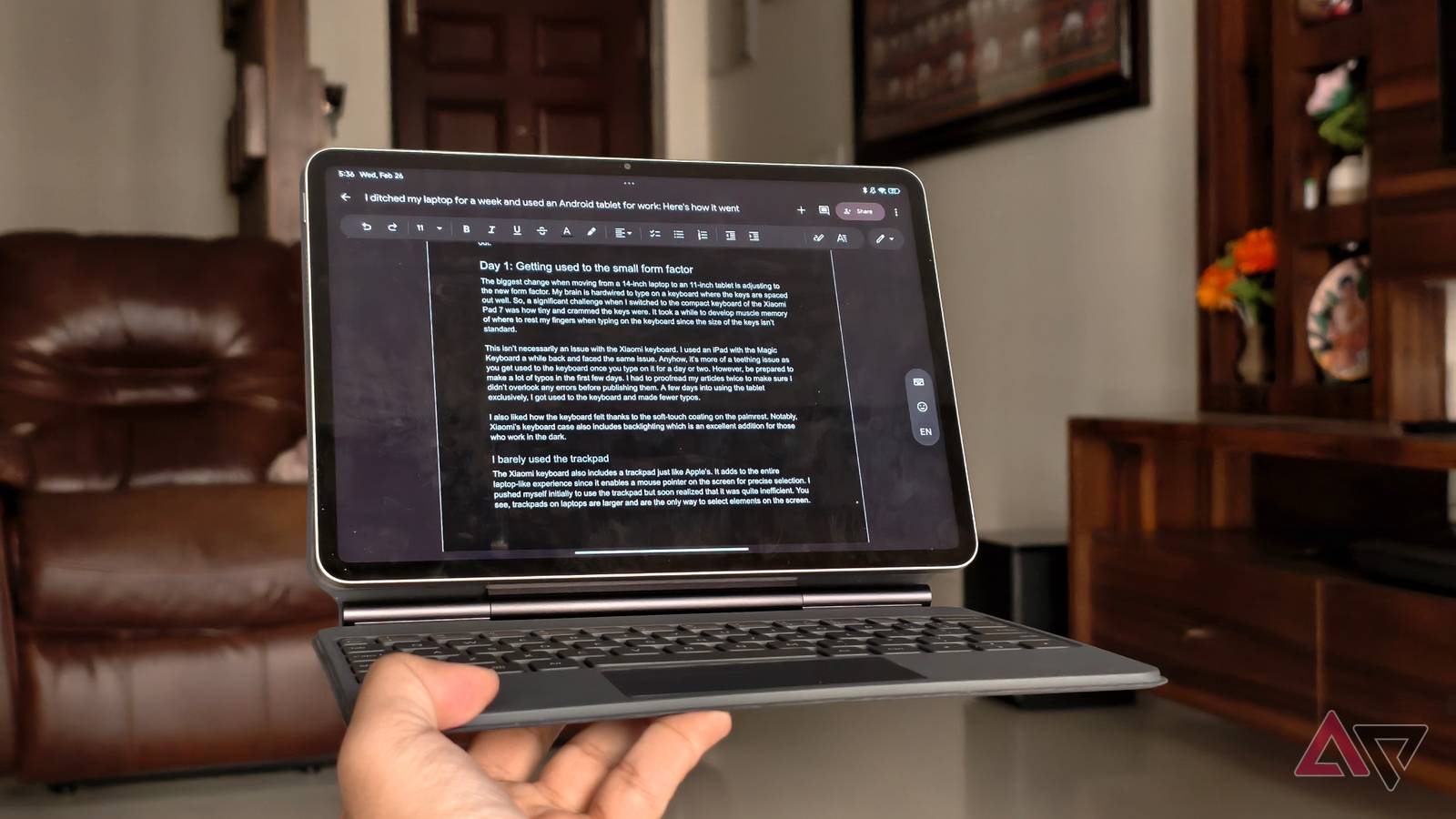 Google Docs on Xiaomi Pad 7