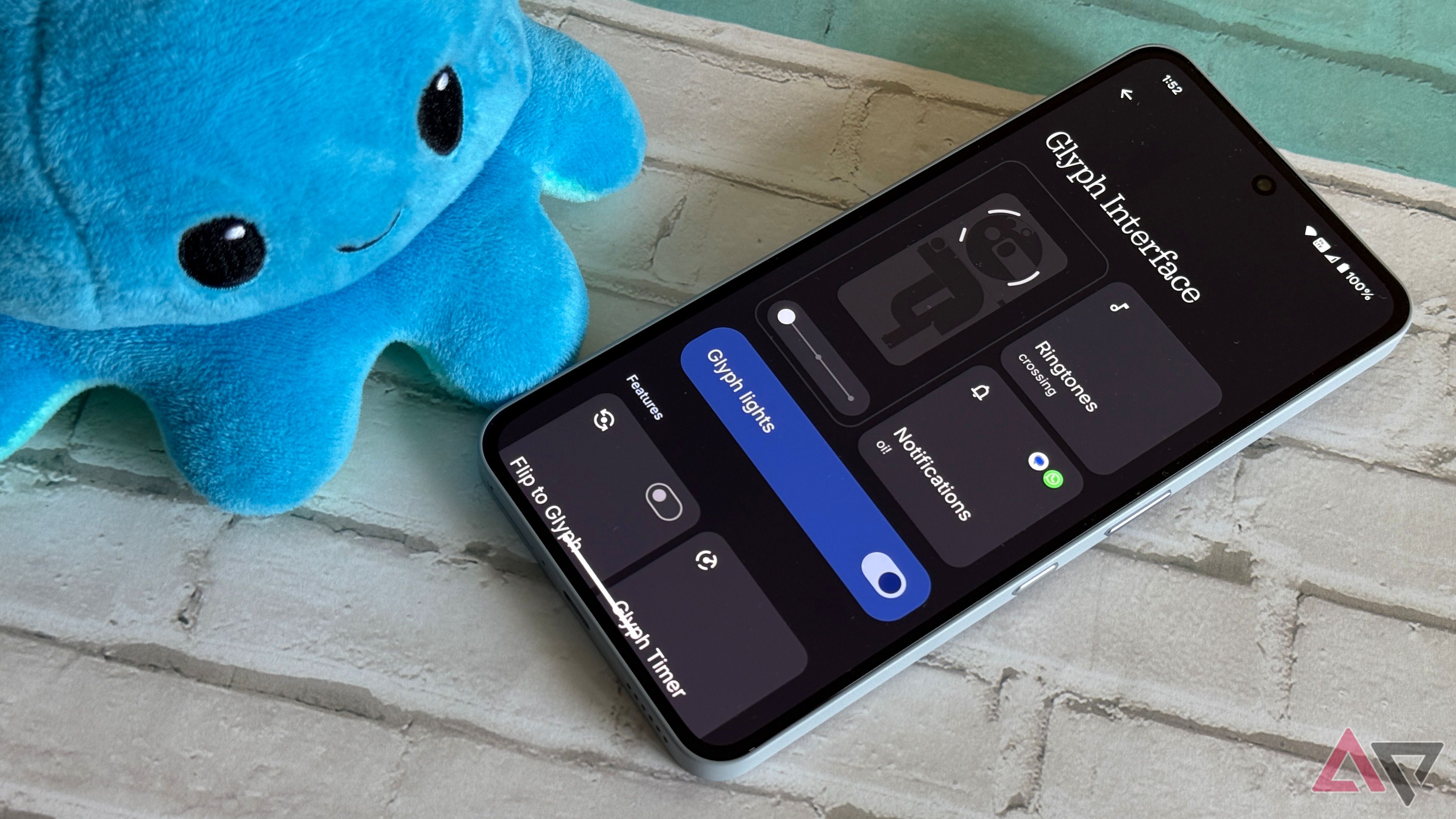 Glyph Interface menu on the Nothing Phone 3a Pro