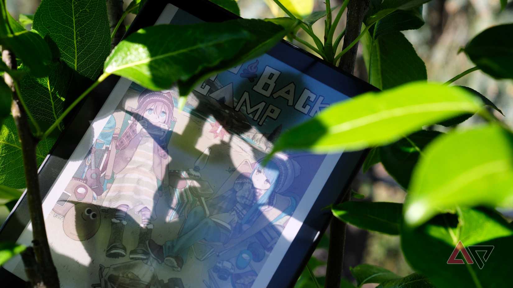 Kindle Colorsoft sits in the pear tree