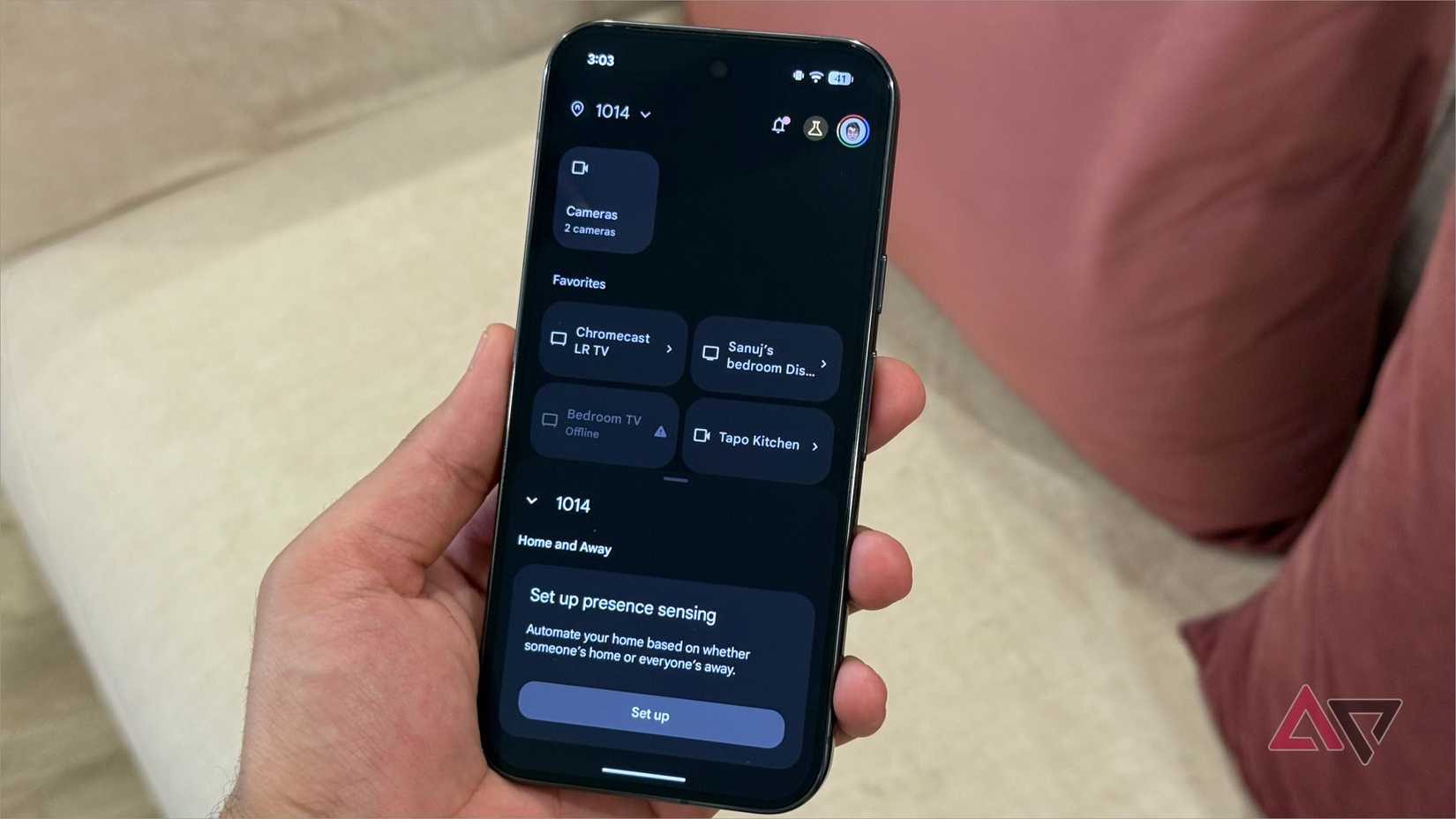 Google Home app showing Home settings
