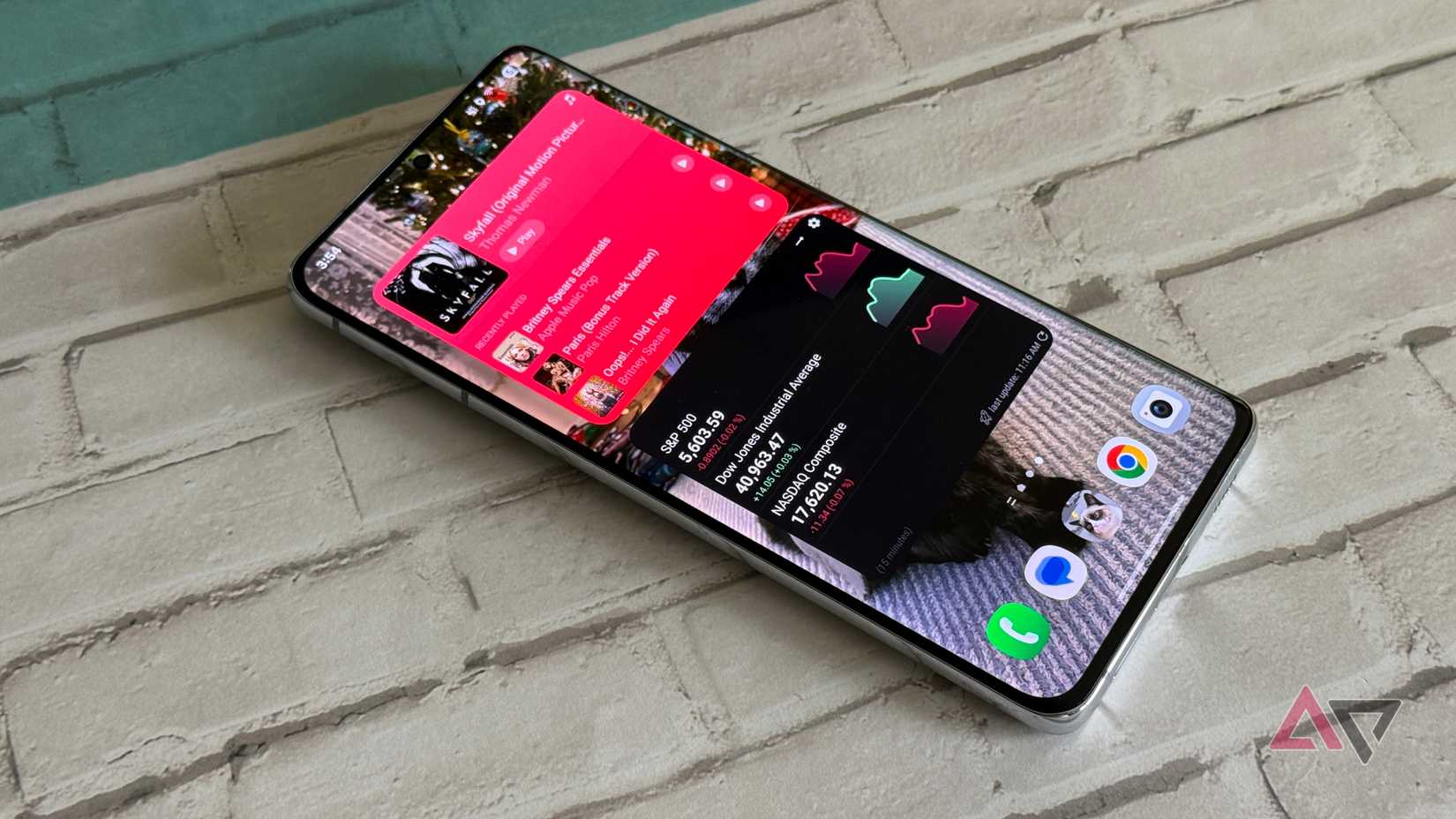 Widget Apple Music em execução no Samsung Galaxy S21 Ultra