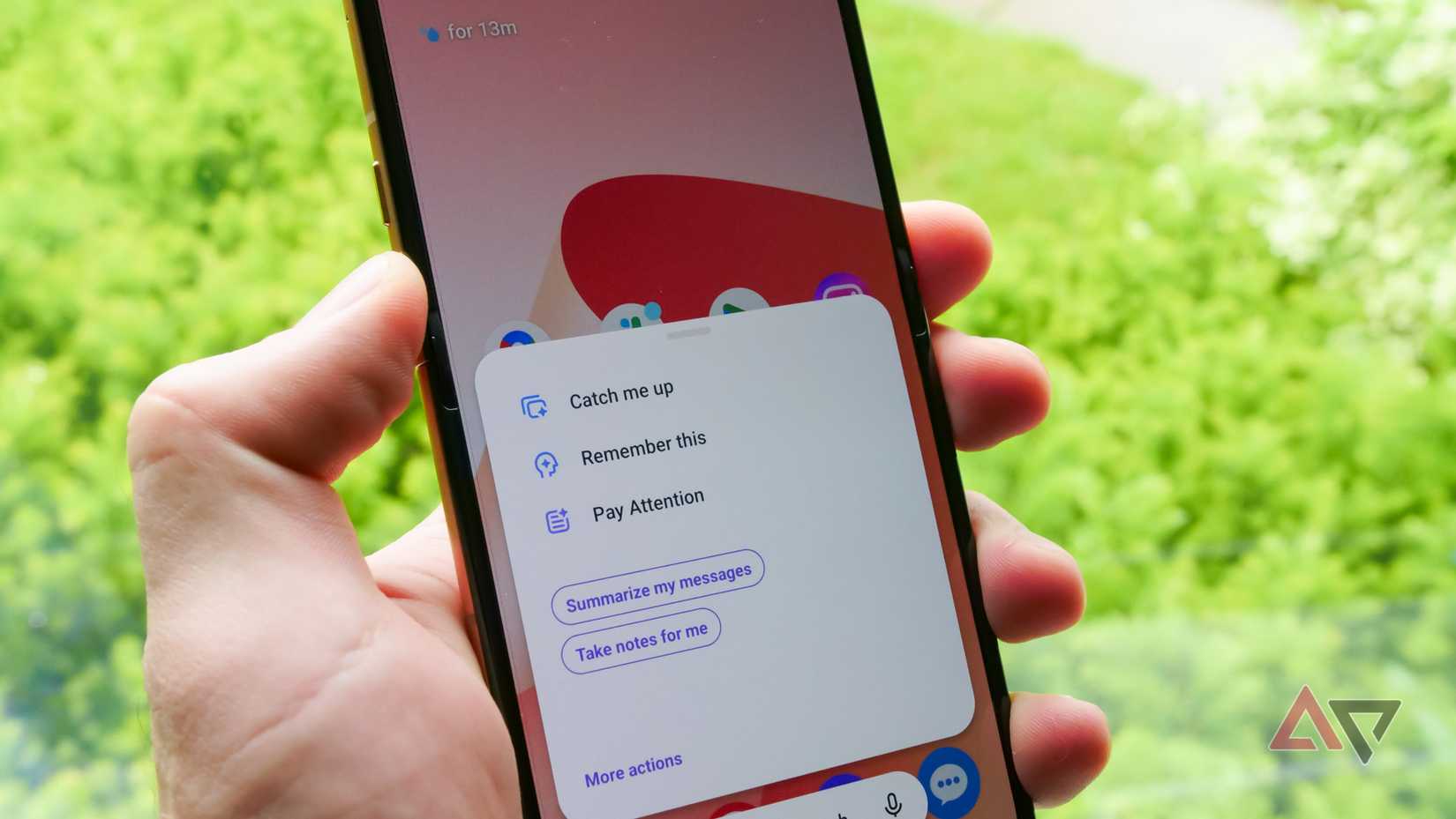 The Moto Razr Ultra's AI menu after holding the AI key.