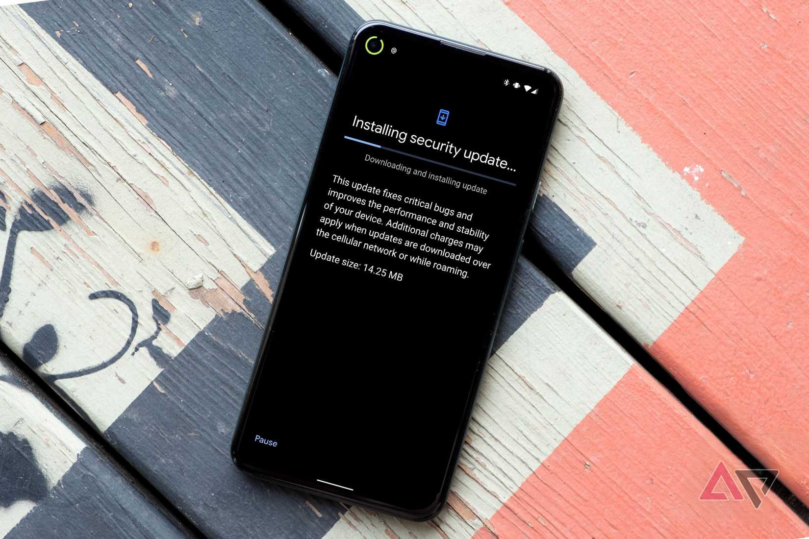 texto de atualização de segurança na tela do telefone Android