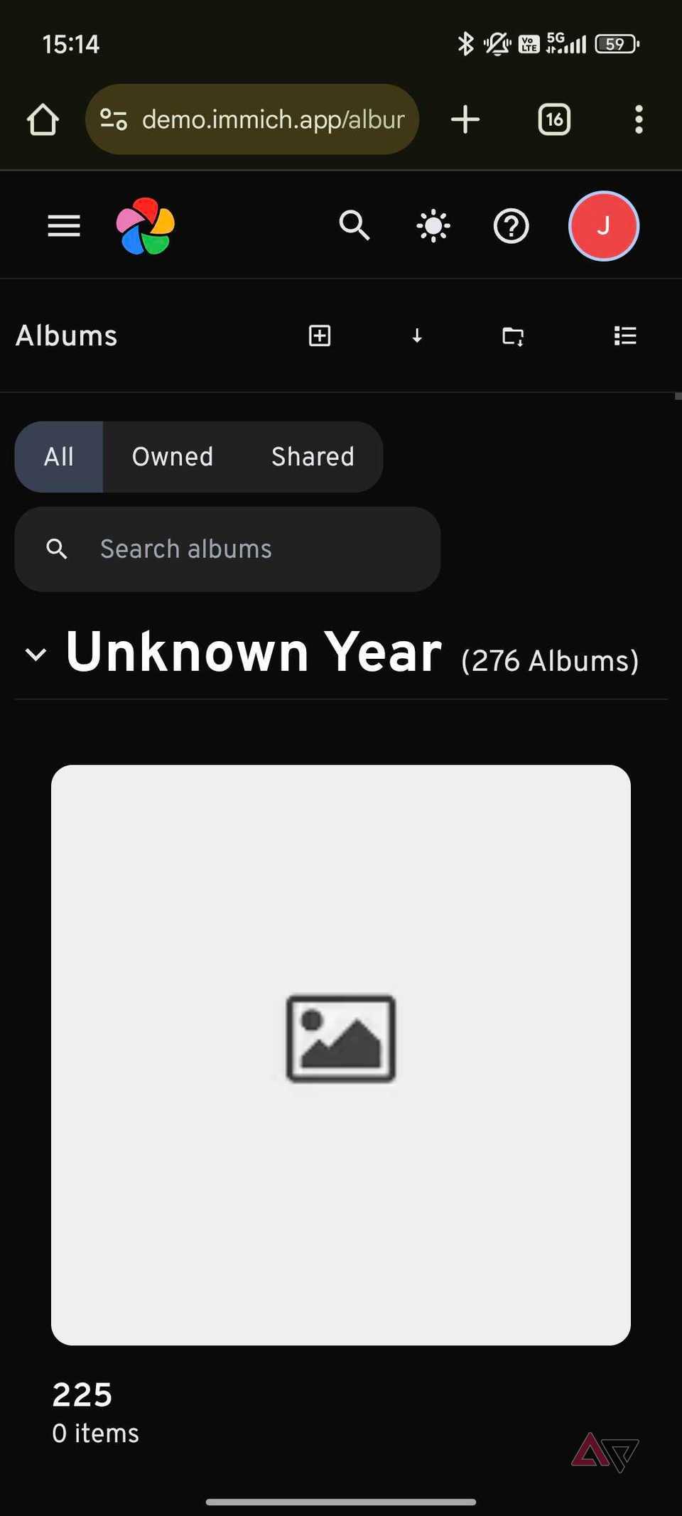 View albums on phone on Immich