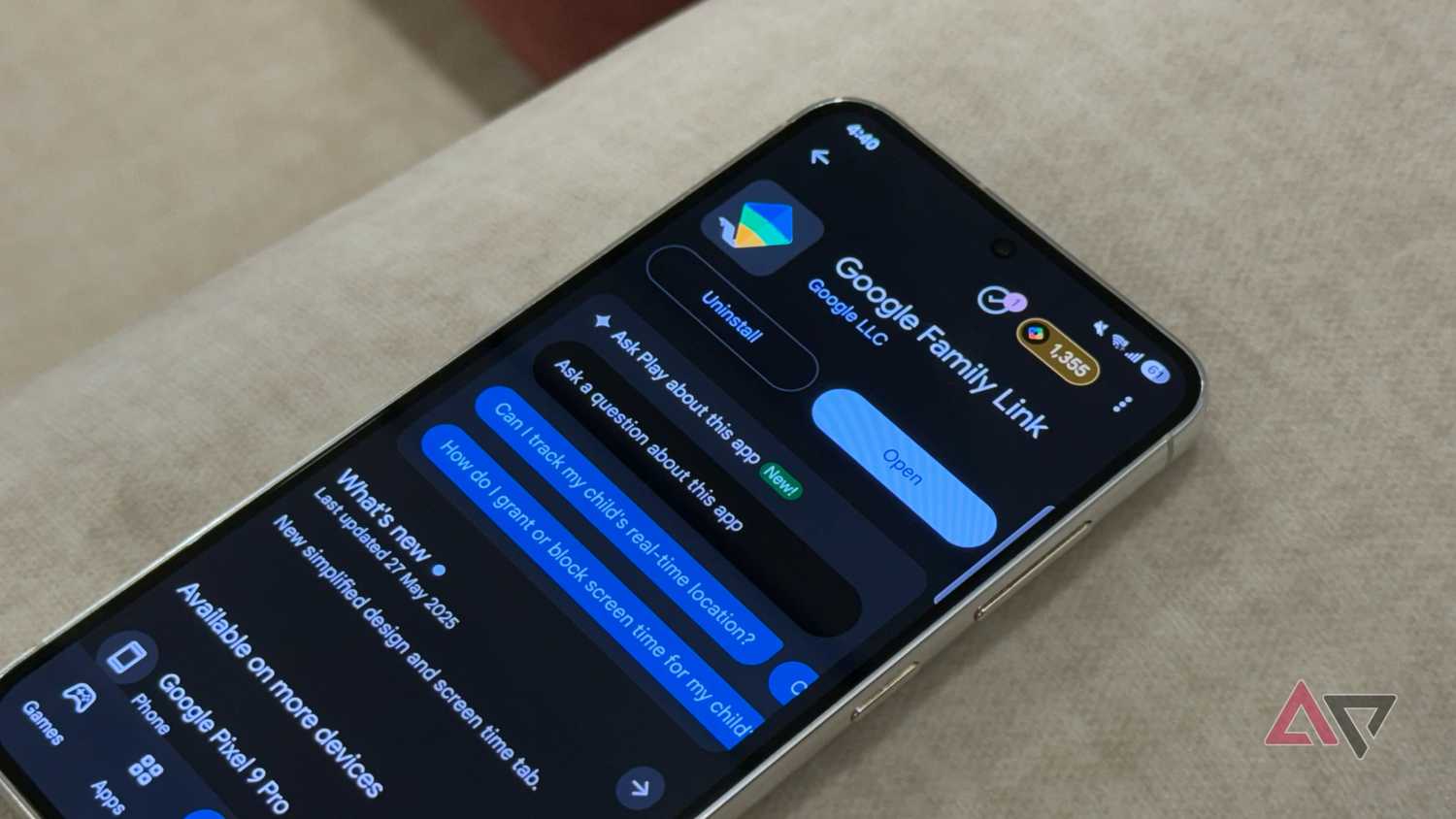 Google Play Store listing of the Family Link app