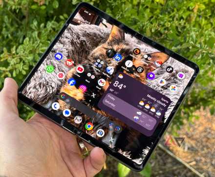 Google Pixel Fold unfolded to show inner display
