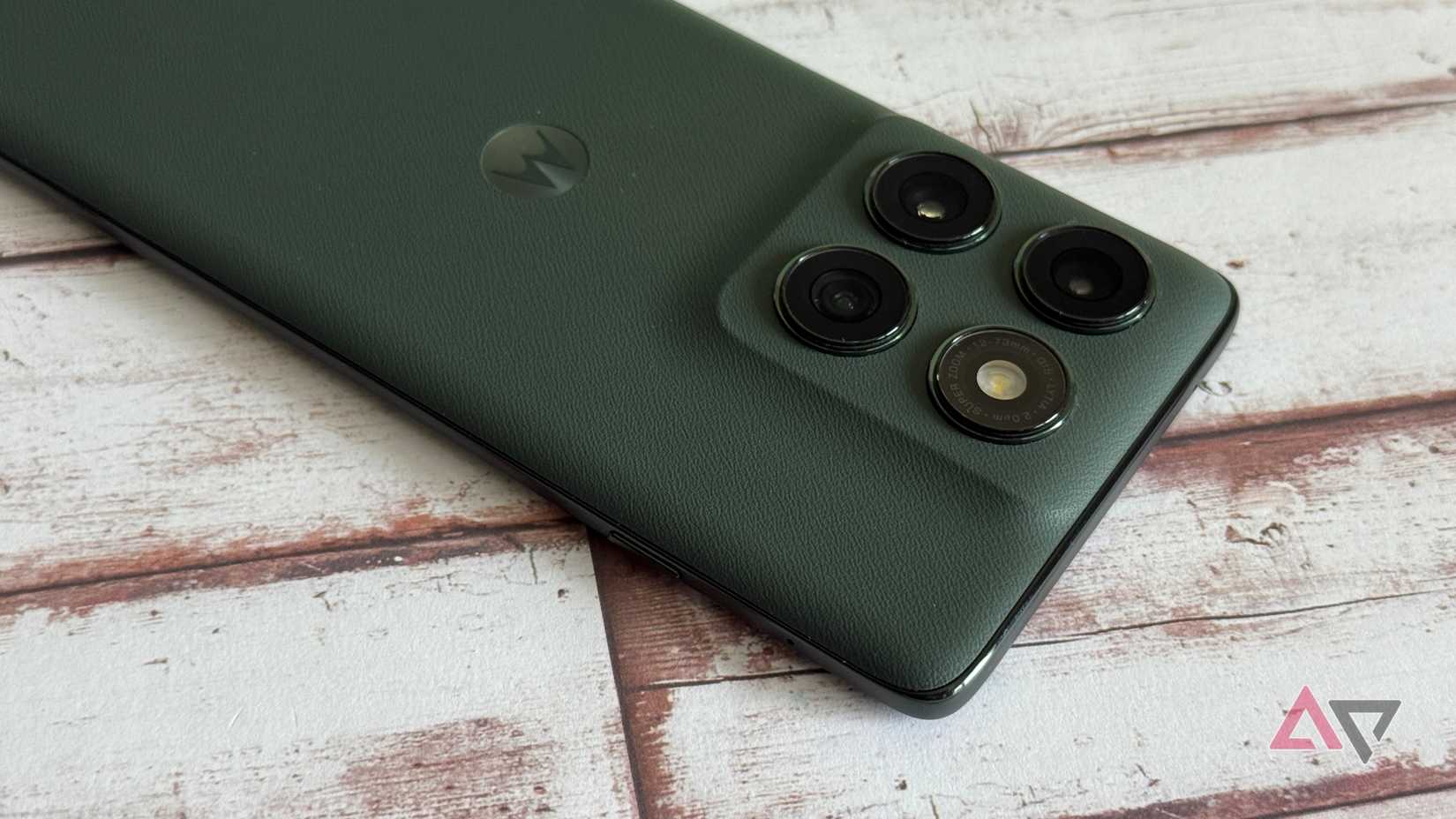 The descending corner of the Motorola Edge 2025 camera system