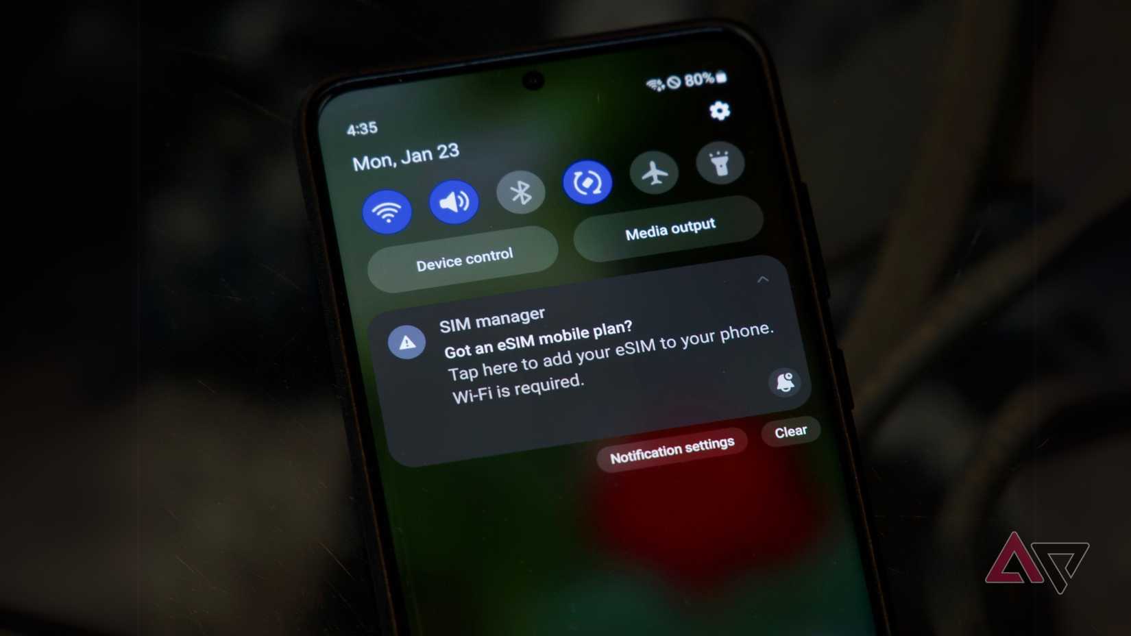 eSIM installation on a Samsung Galaxy smartphone