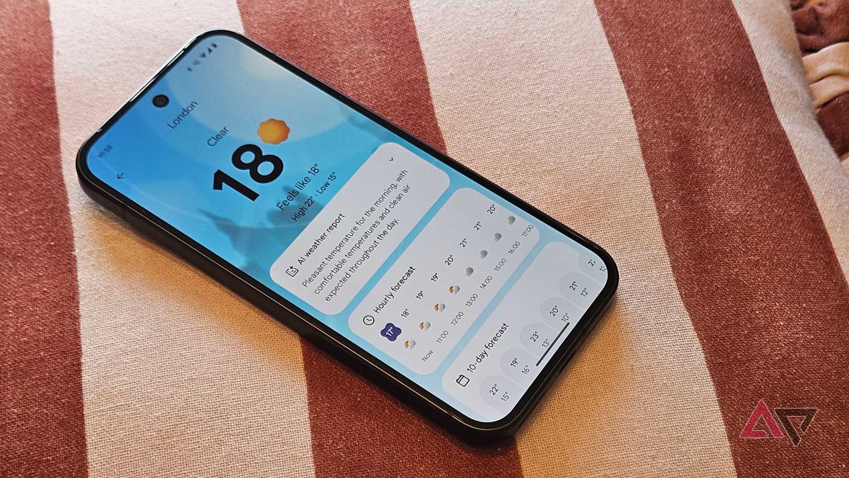 Uma foto do novo aplicativo Pixel 9 Weather do Google