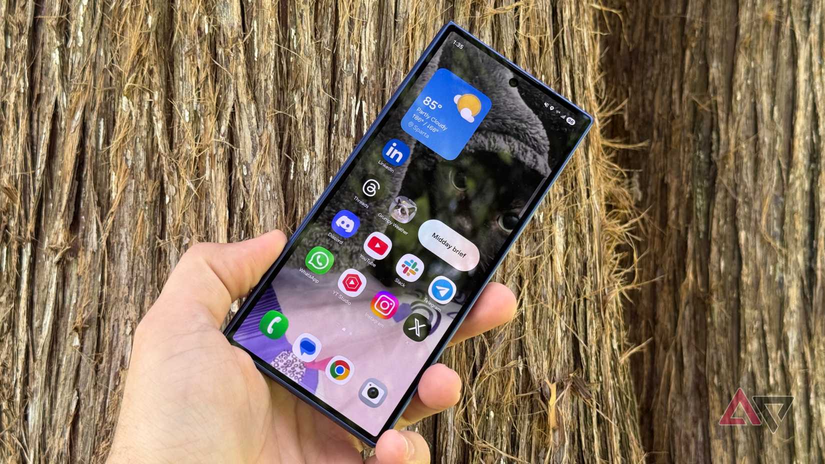 Samsung Galaxy Z Fold 7 displaying a black cat