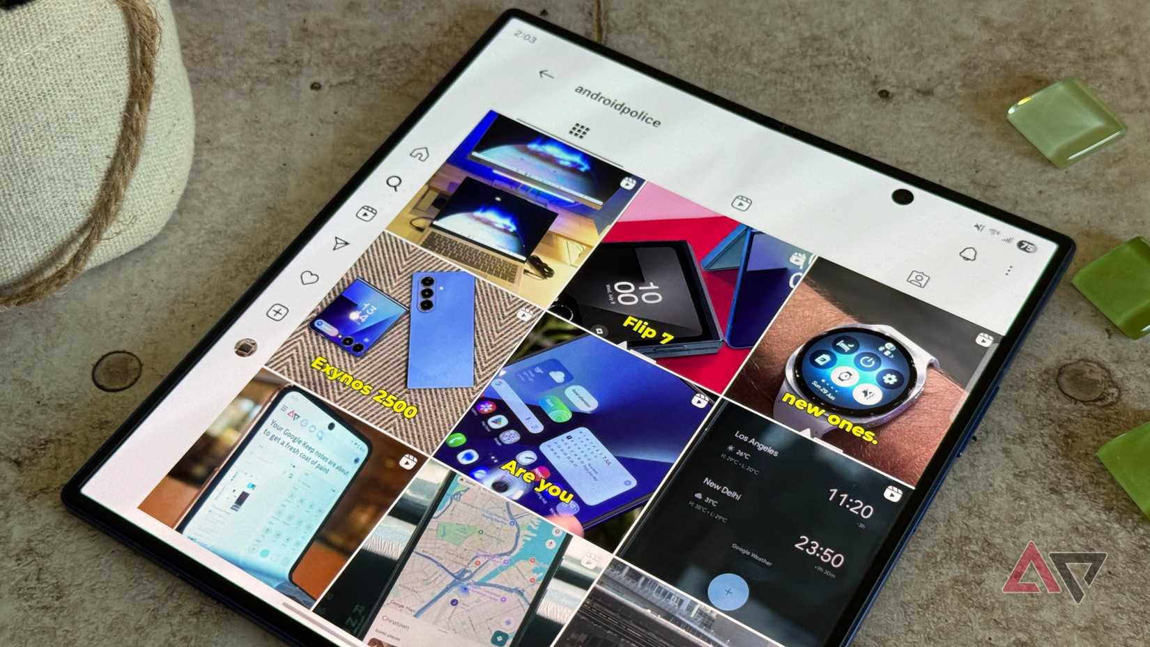 Instagram mostrado no Samsung Galaxy Z Fold 7