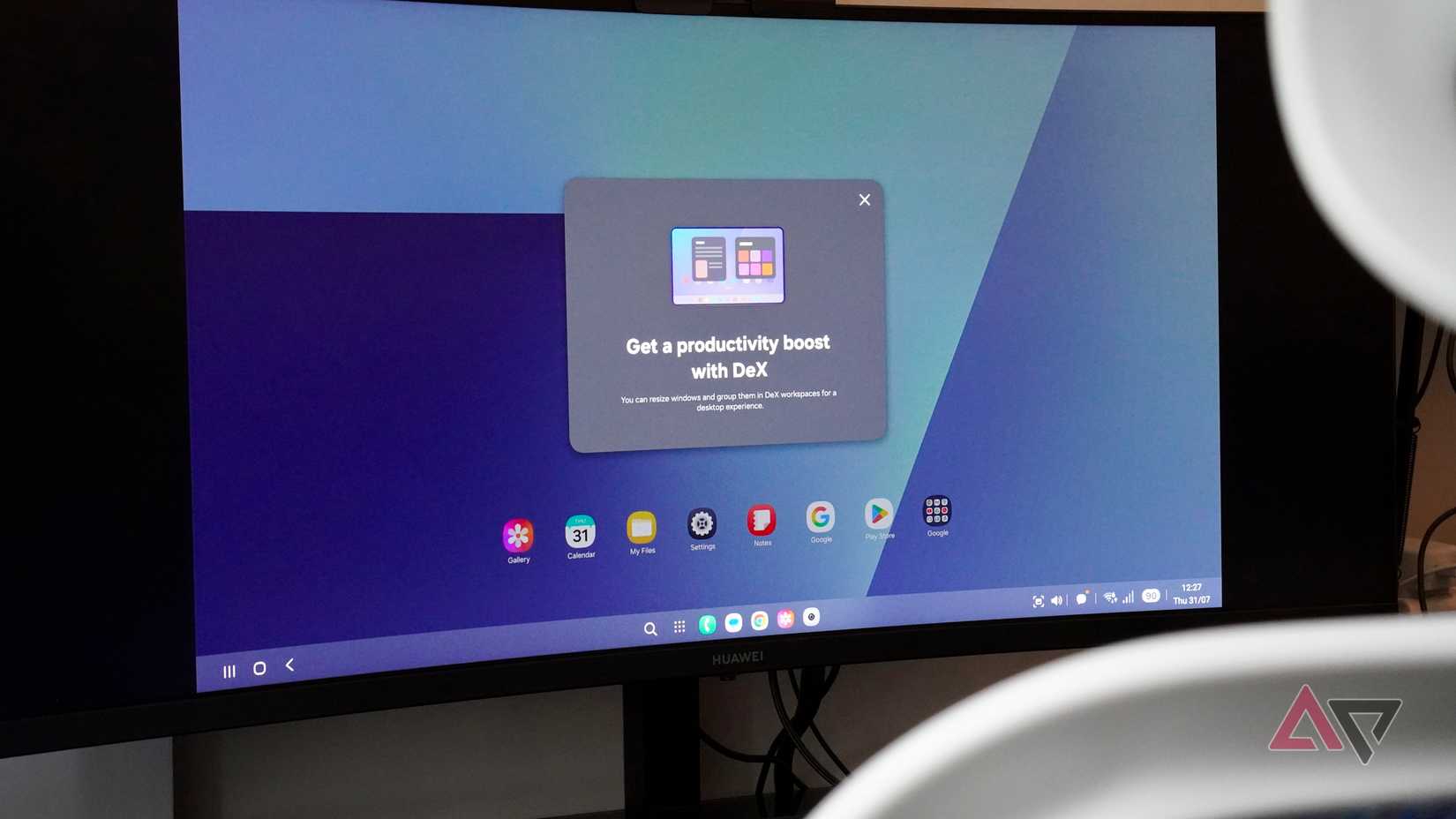Samsung DeX running on a monitor
