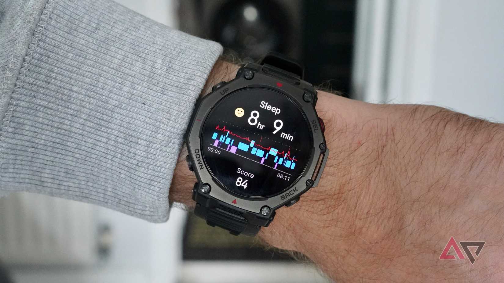 A person wearing the Amazfit T-Rex 3 Pro