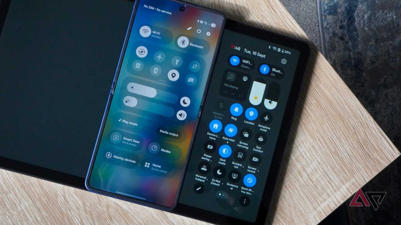 Configurações rápidas no Galaxy Z Flip 7 e OnePlus Pad Lite