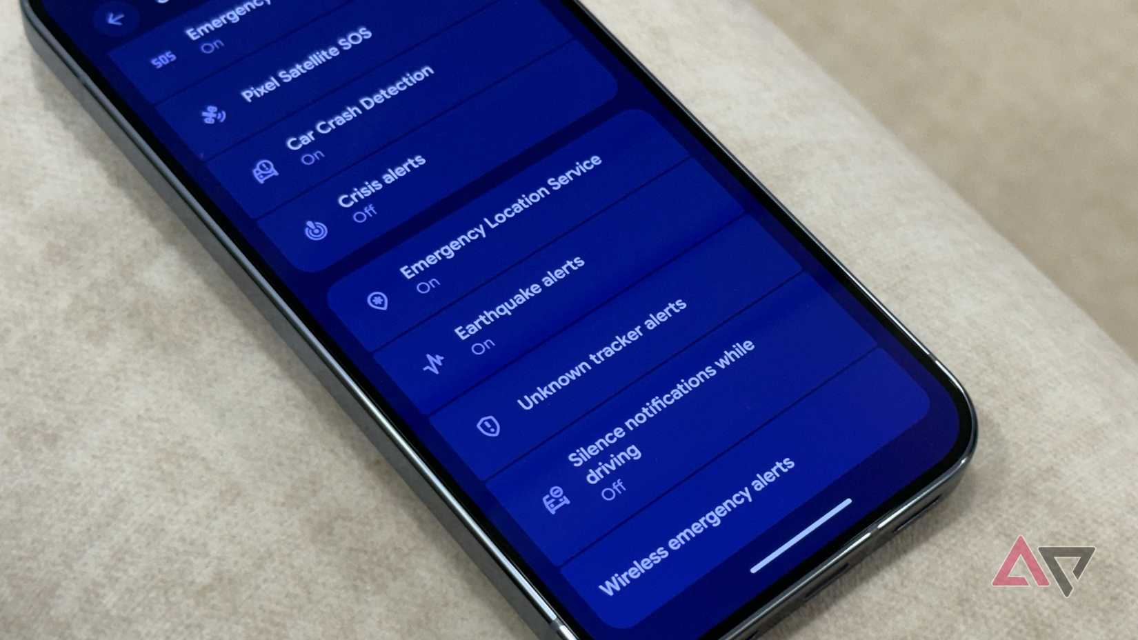 Earthquake alert in Safety and emergency settings in Android