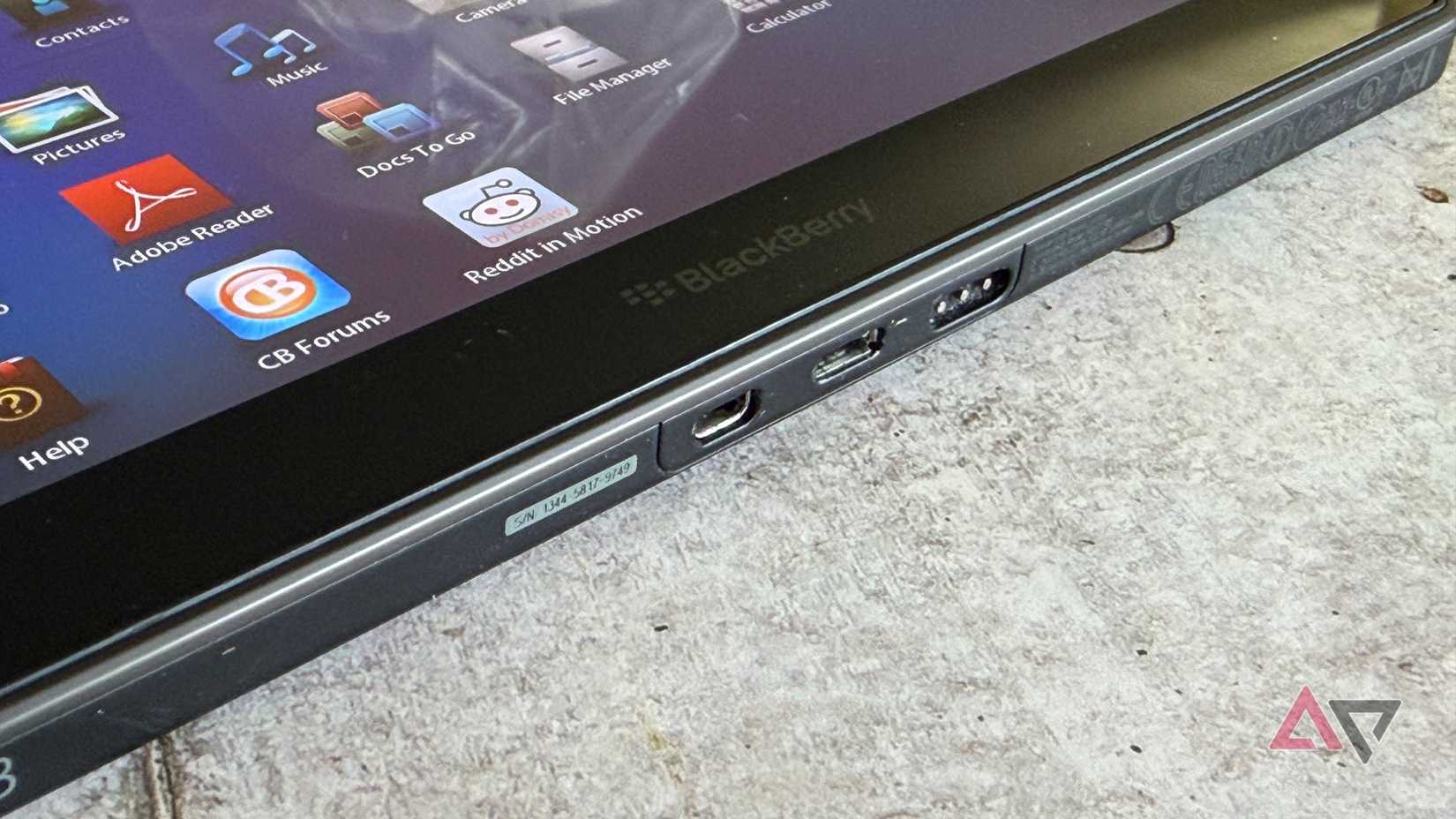 Micro-HDMI port on the BlackBerry PlayBook
