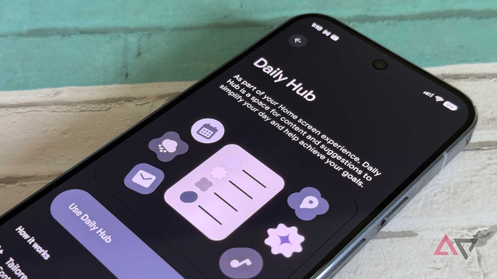 Configurações diárias de hub mostradas no Google Pixel 10 Pro
