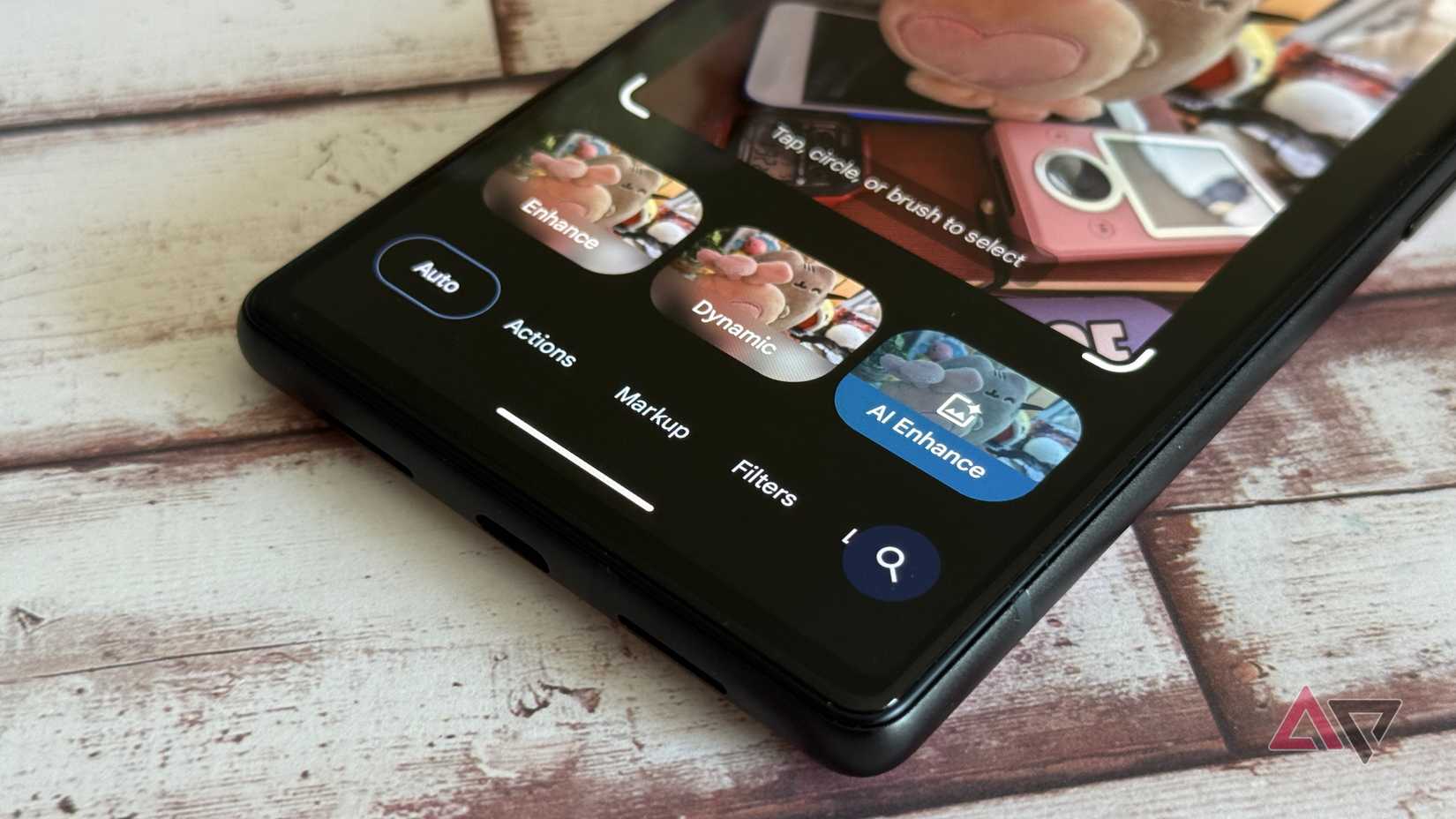 AI photo enhance on the Google Pixel 6 running Material 3 Expressive
