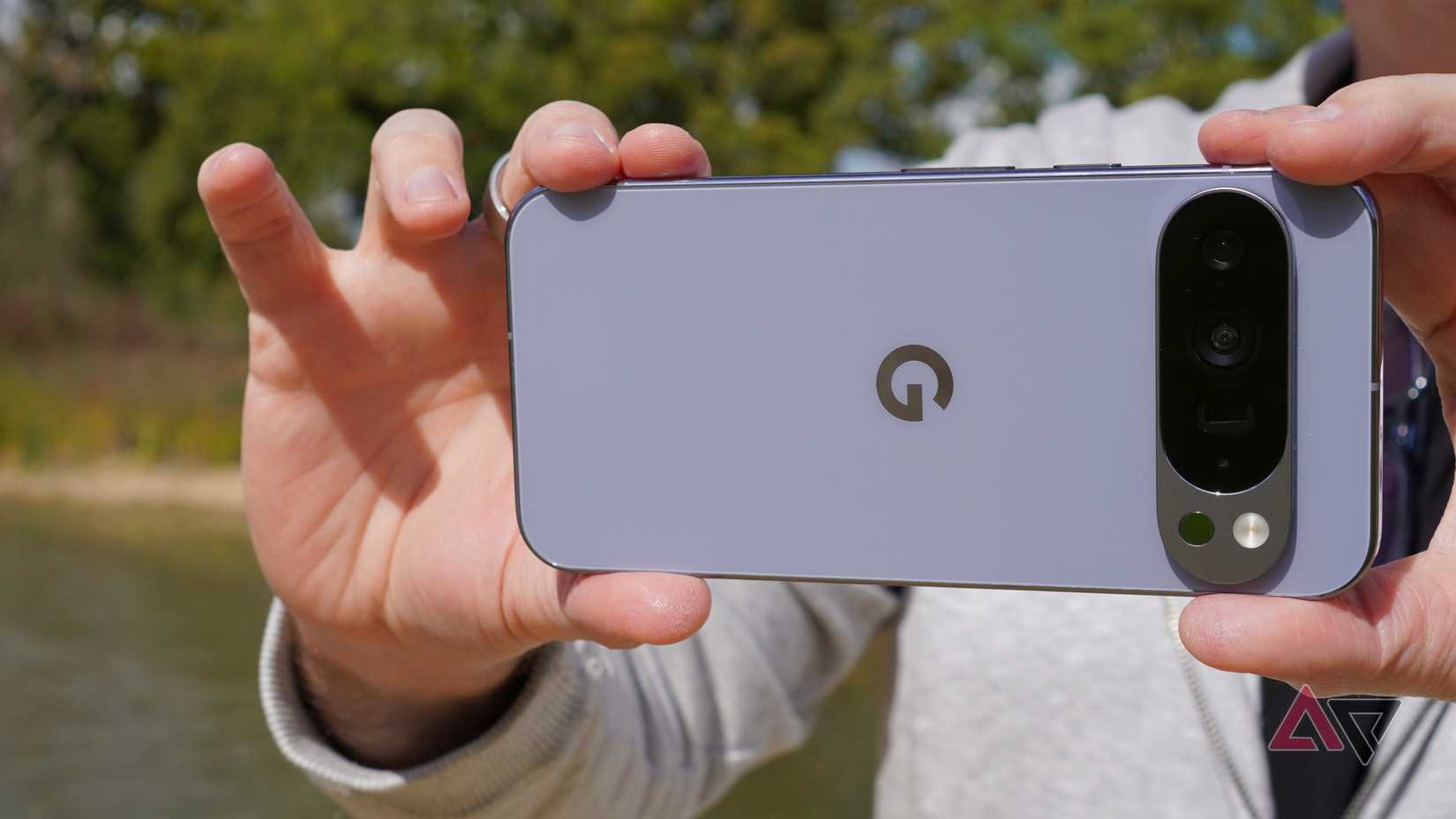 A person taking a photo with the Google Pixel 10 Pro XL