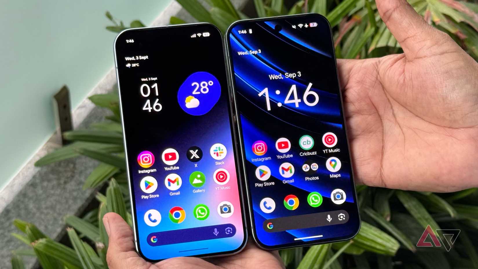 Pixel 10 Pro display vs Pixel 9 Pro side-by-side