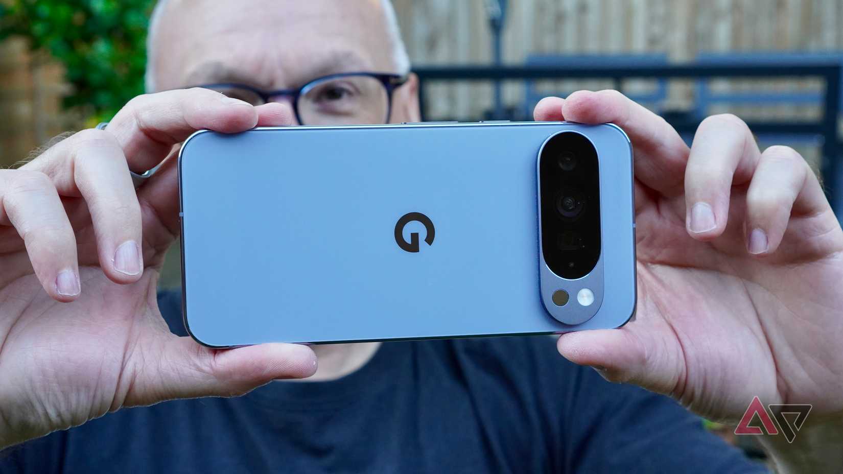 A person taking a photo with the Google Pixel 10 Pro XL