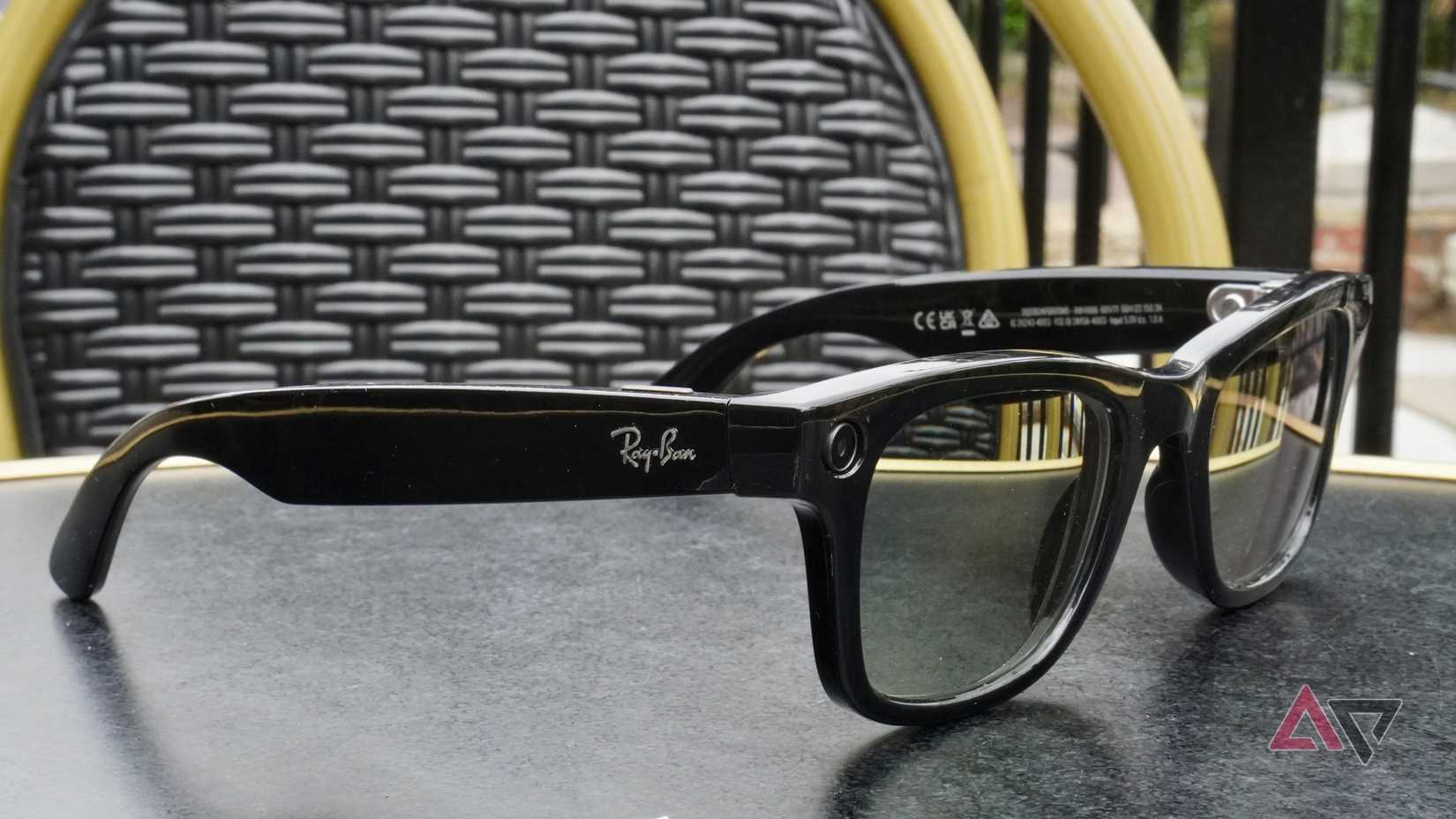 The side of the Ray-Ban Meta smartglasses