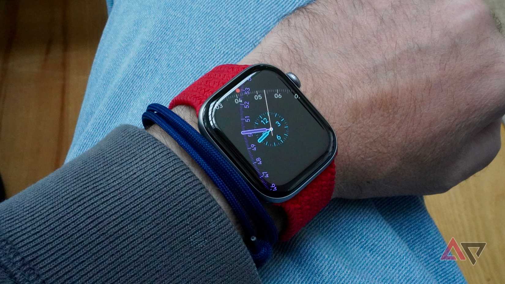 The Apple Watch Series 11 with the Exactograph watch face