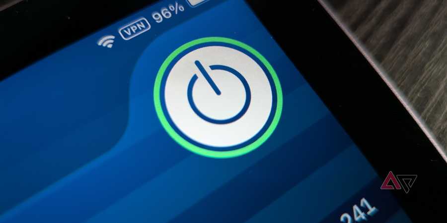 Closeup of Windscribe power button