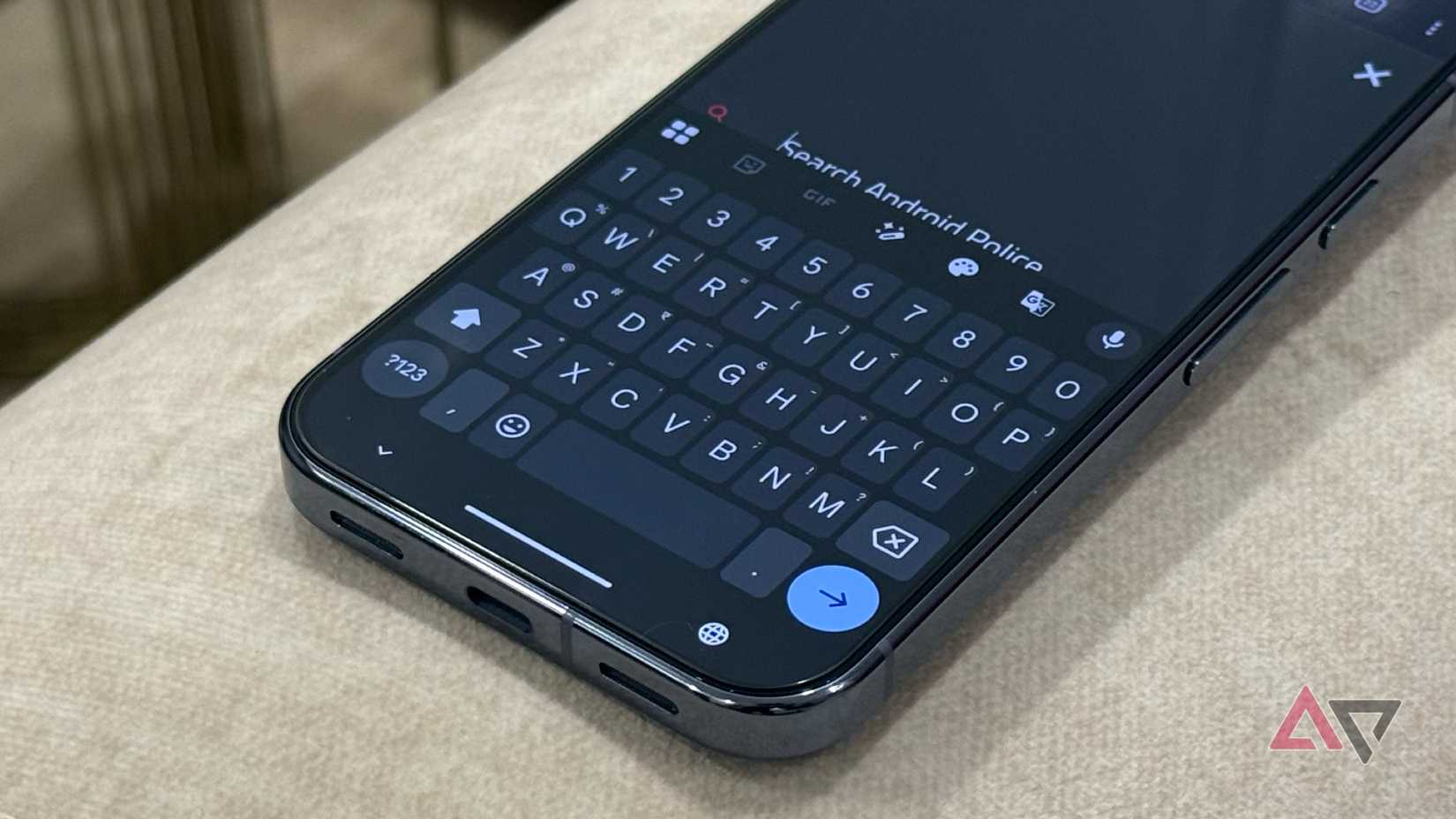 Linha numérica visível no Gboard