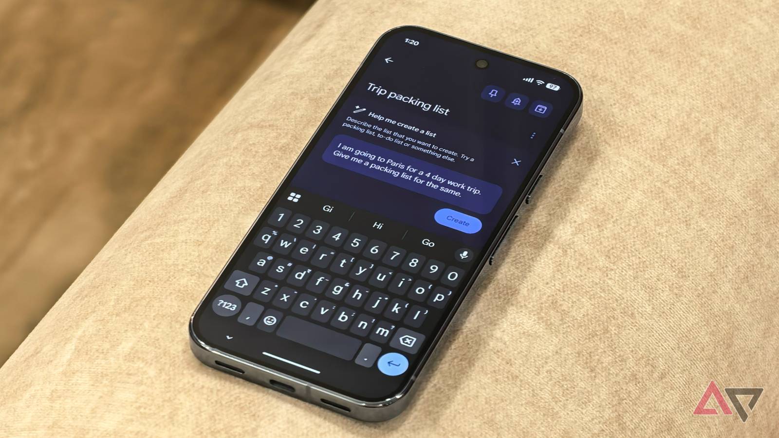 Gemini integration in Google Keep notes