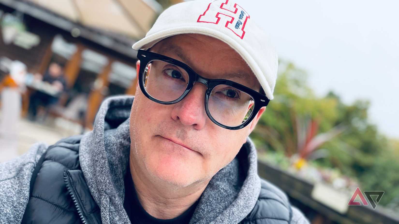 A person wearing the Halliday Glasses