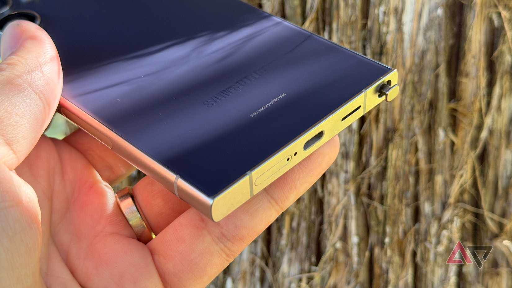 S pen sticking out of the Samsung Galaxy S24 Ultra