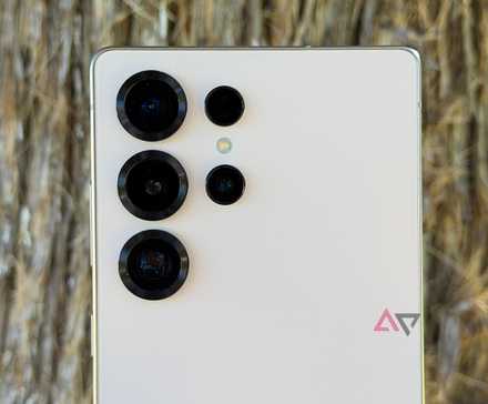 Samsung Galaxy S25 Ultra cameras shown against a tree