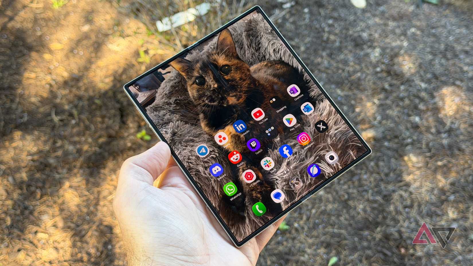 Samsung Galaxy Z Fold 6 pictured against a rock
