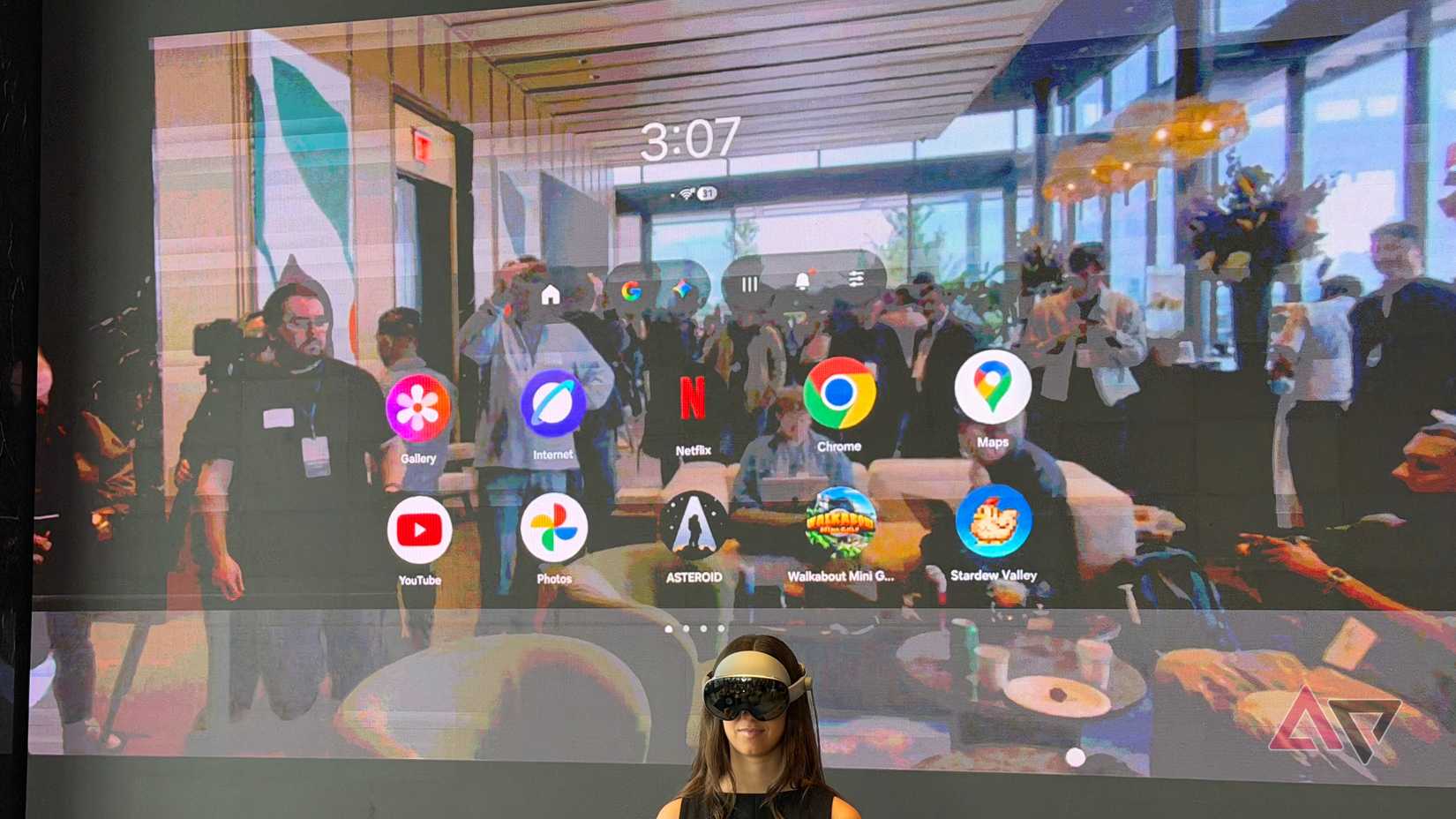 Tela do Android XR no Samsung Galaxy XR
