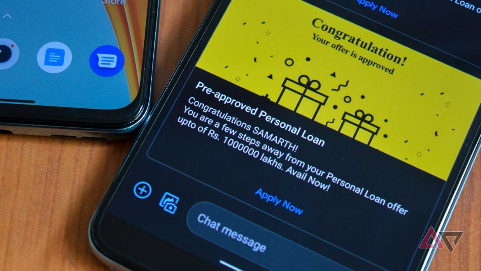 A scam message in Google Messages app