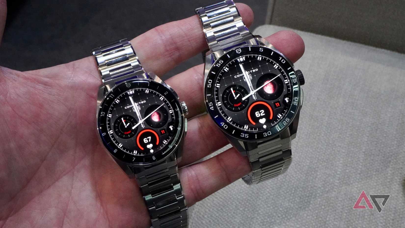 Two model sizes of the Tag Heuer Connected Calibre E5