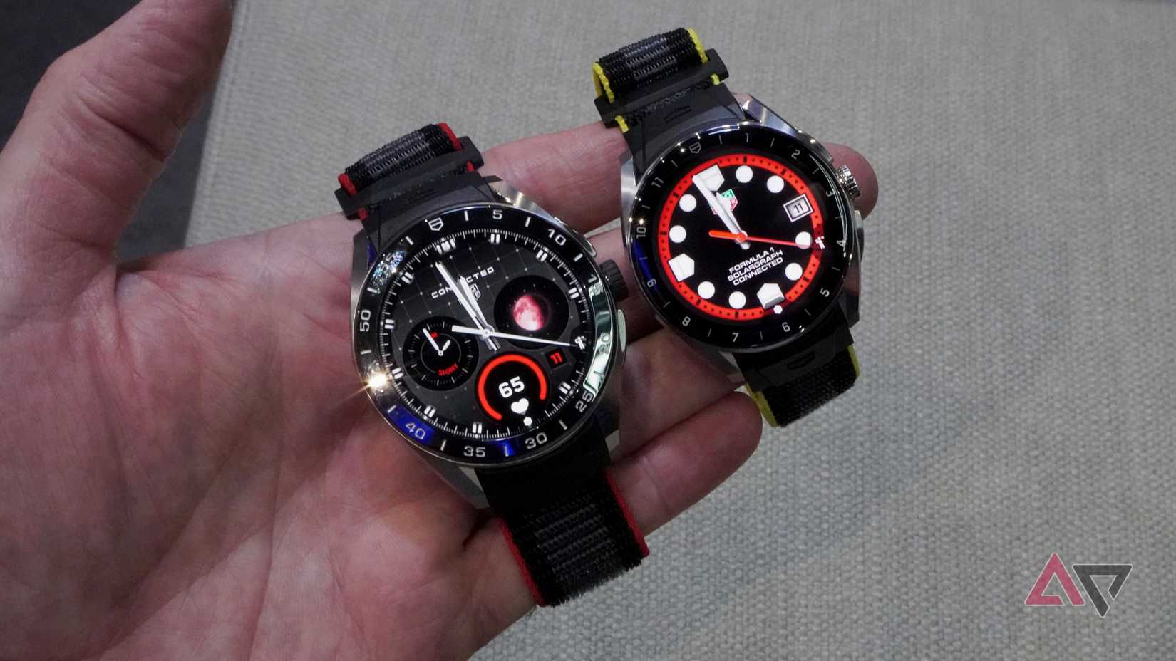 Two Tag Heuer Connected Calibre E5 models in 45mm and 40mm sizes