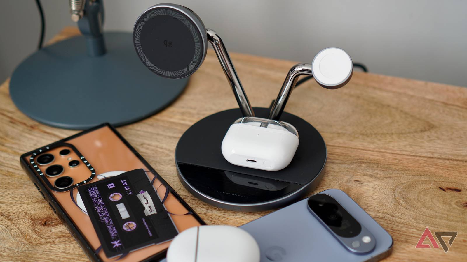 The Samsung Galaxy Buds on the Anker Prime Wireless Charger