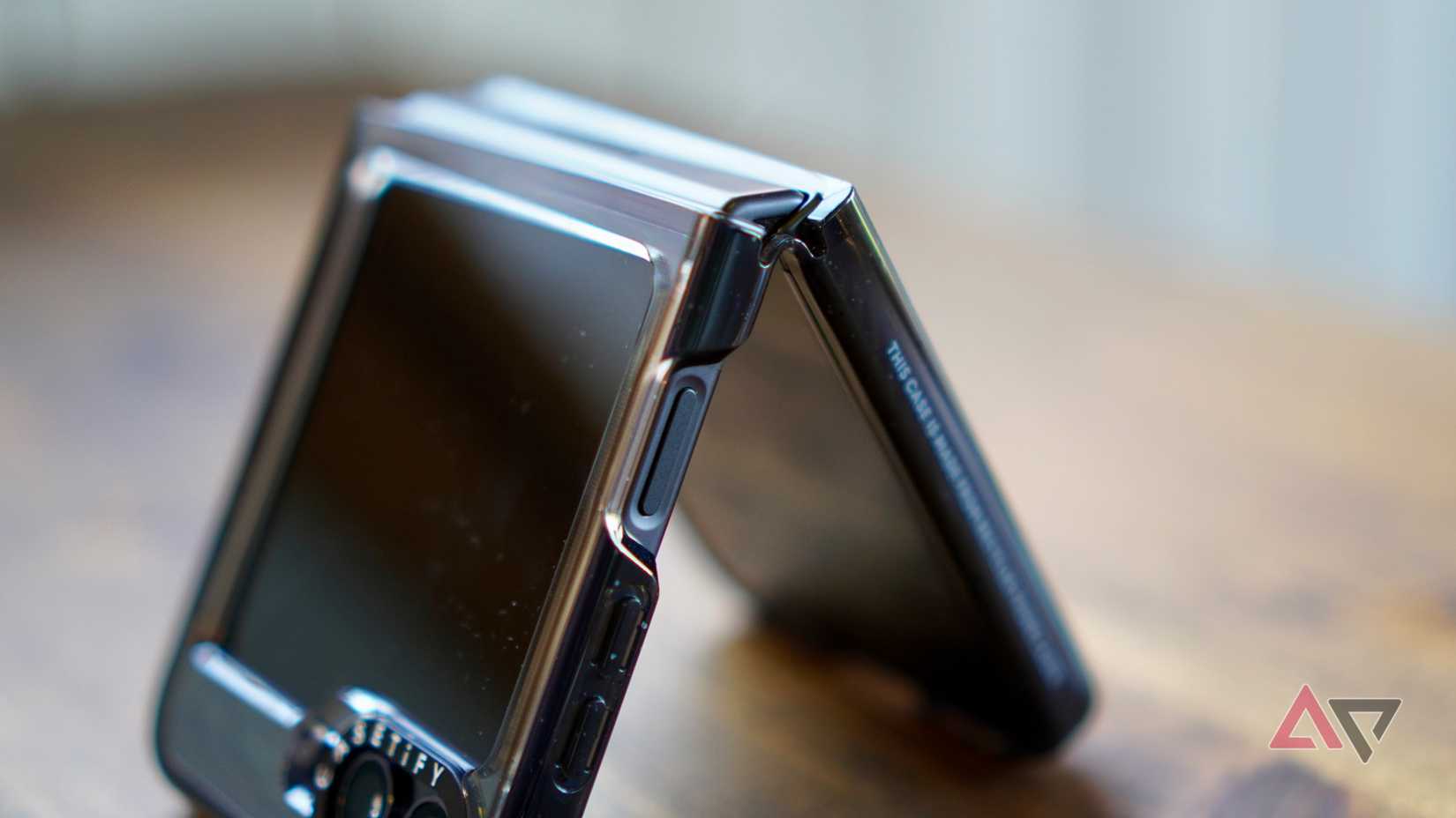 The side of the Samsung Galaxy Z Flip 5 in a Casetify case