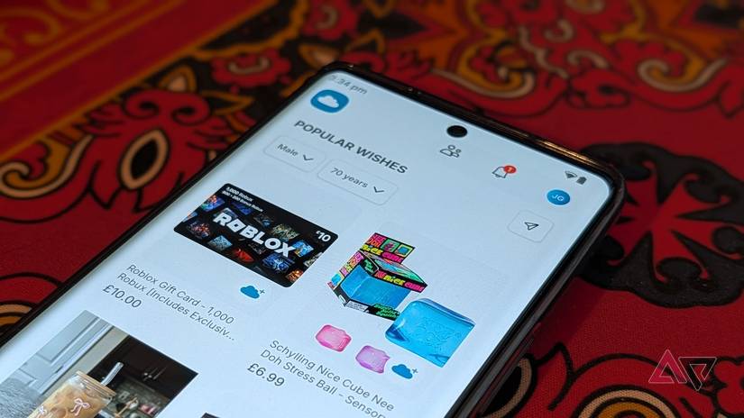 phone on red mousemat