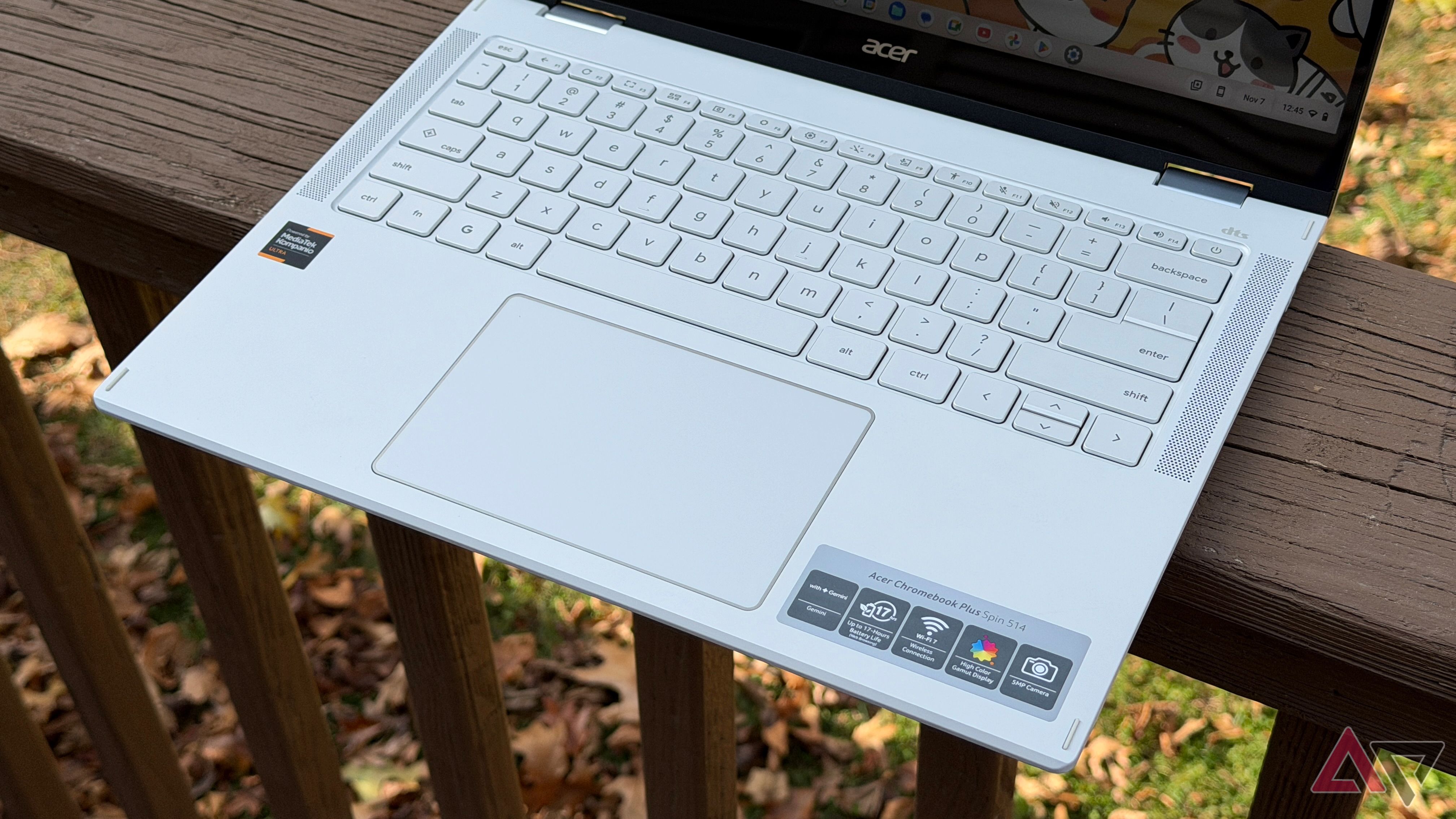 Keyboard and trackpad on the Acer Chromebook Plus Spin 514