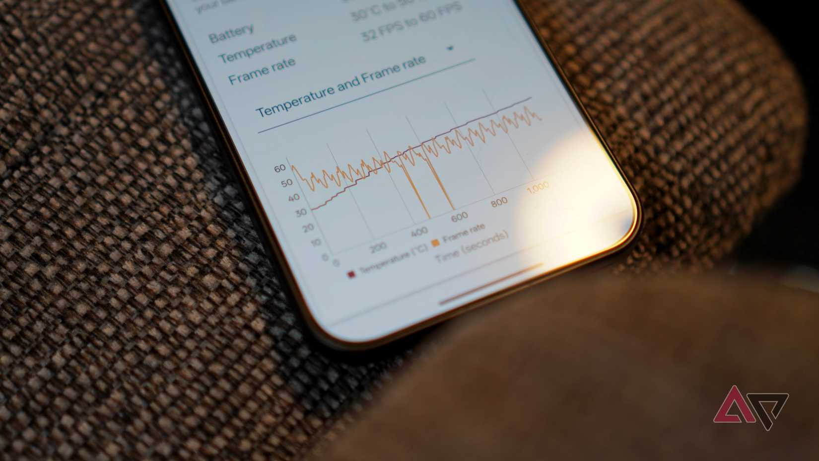 Um aplicativo de benchmarking rodando no OnePlus 15
