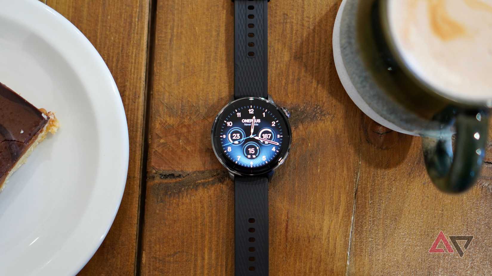 The OnePlus Watch 3 43mm on a table