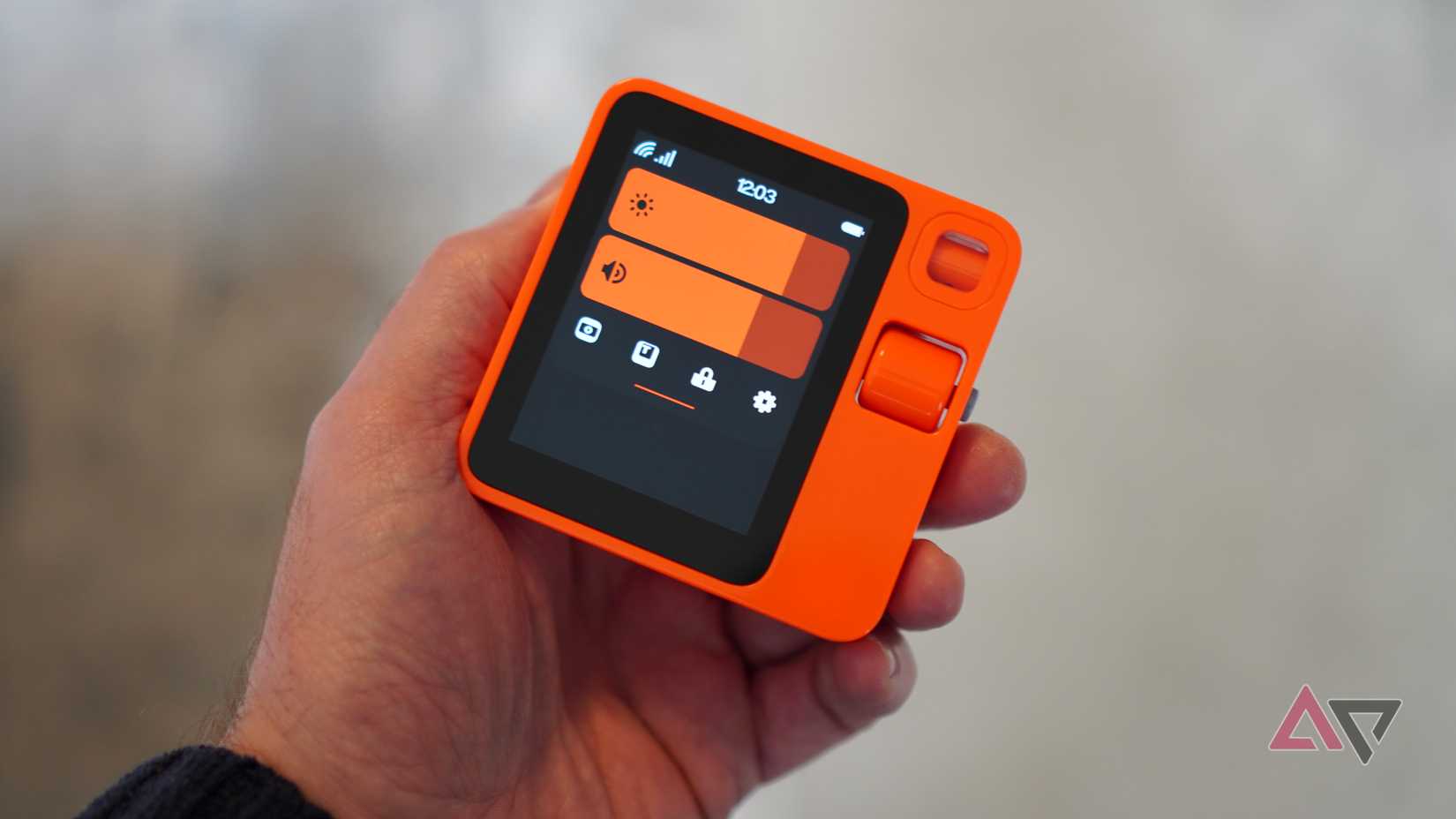 Uma pessoa segurando o Coelho R1