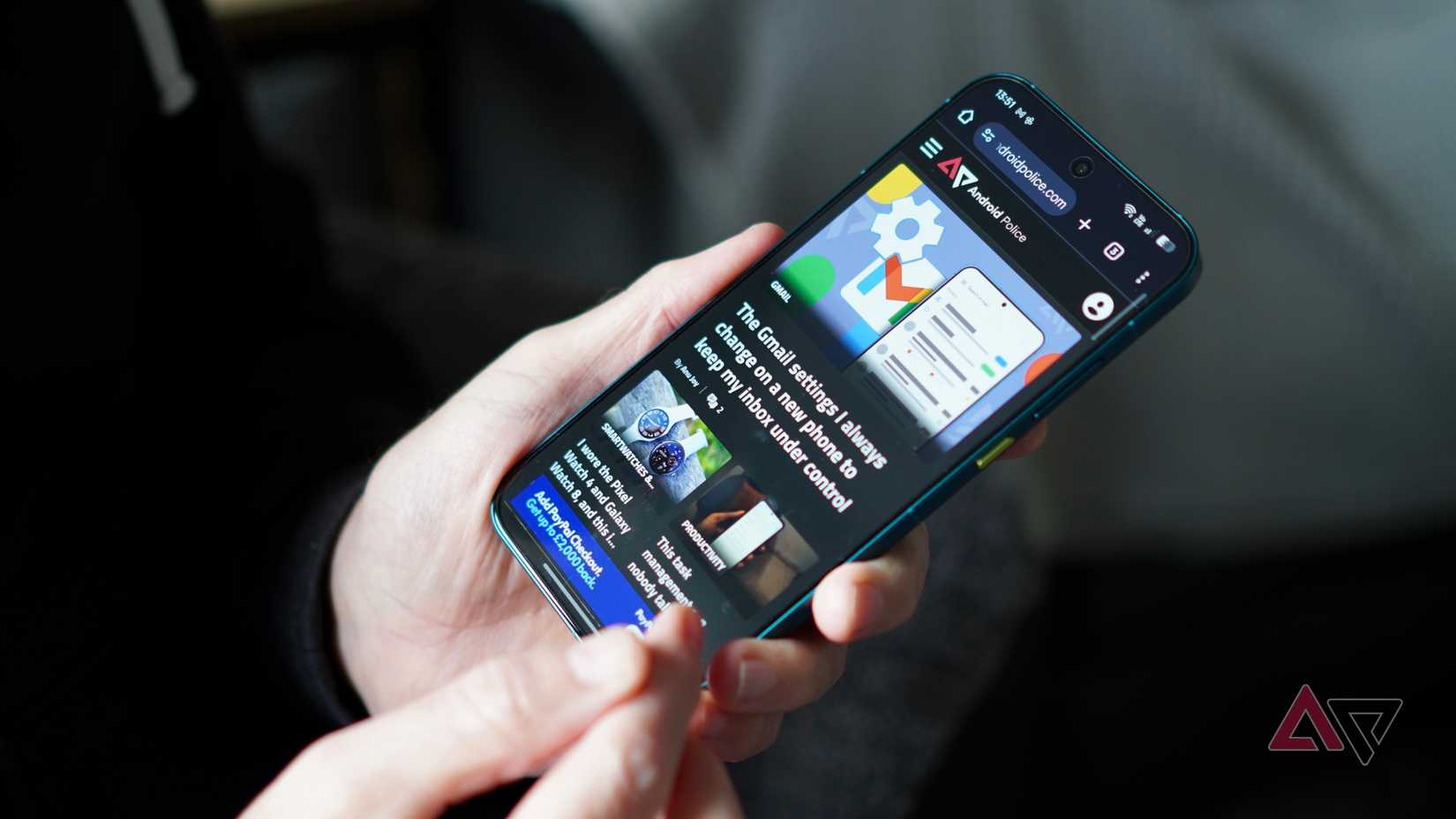 A browser running on the Realme GT 8 Pro