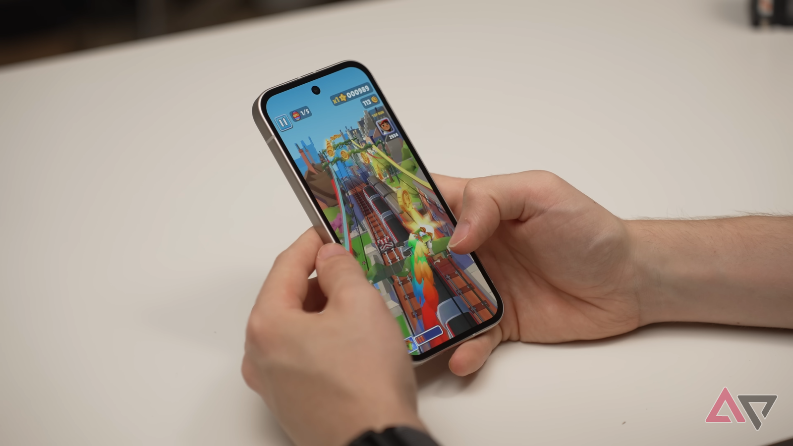 Google Pixel 9a in hand