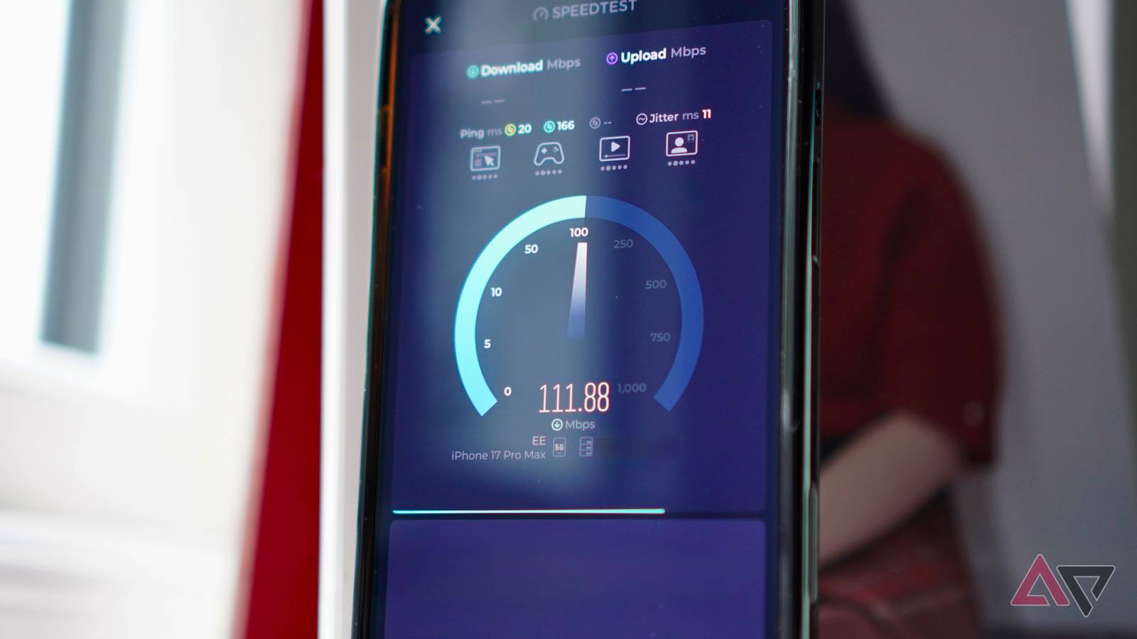 Running a network speed test on a OnePlus 15